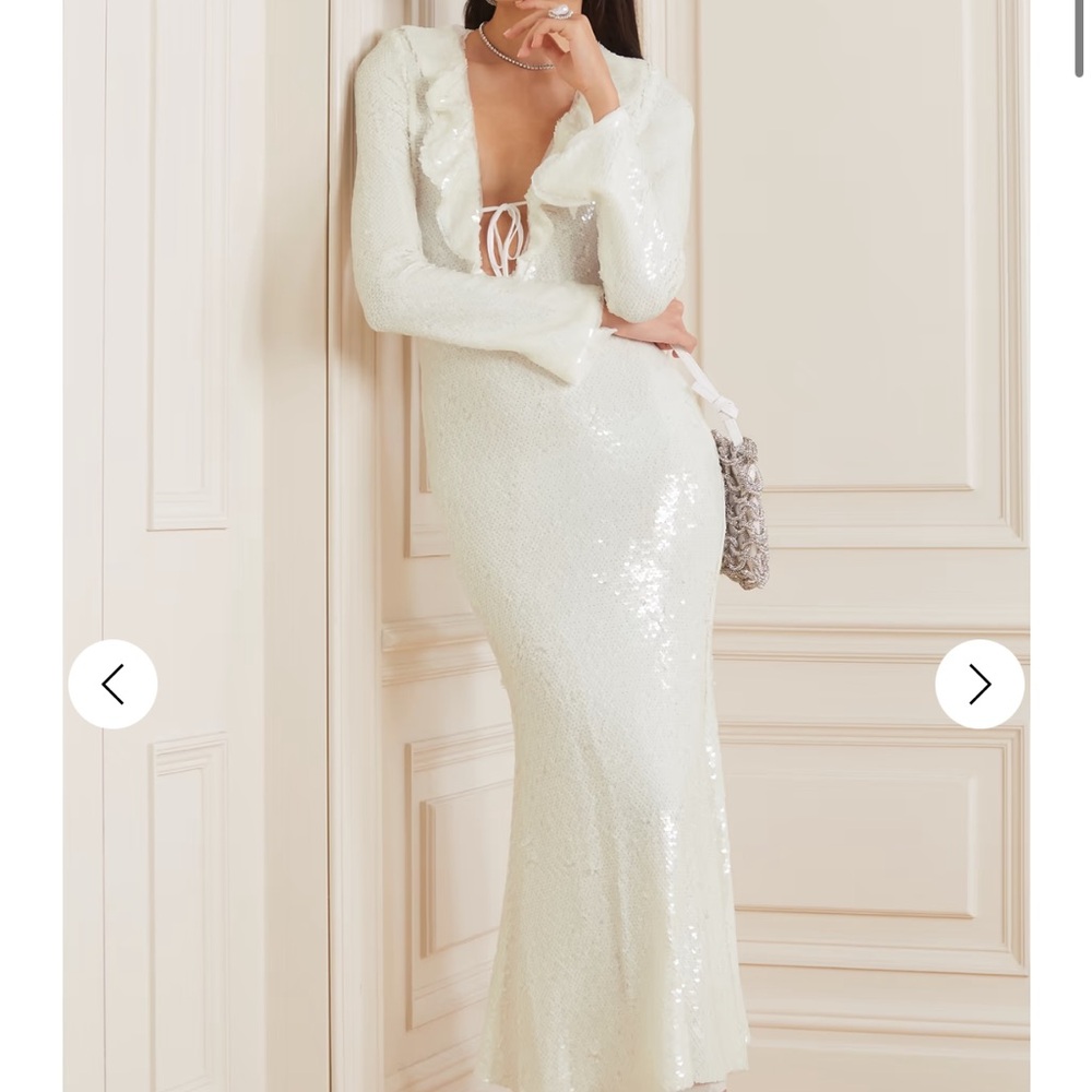 SELF-PORTRAIT
Ruffled sequined stretch-tulle midi dress